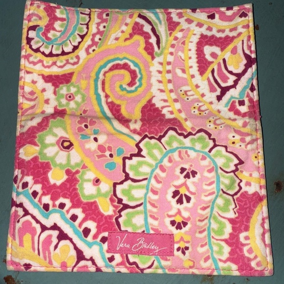 Vera Bradley Pink and Green Paisley Checkbook Wallet - Picture 1 of 3